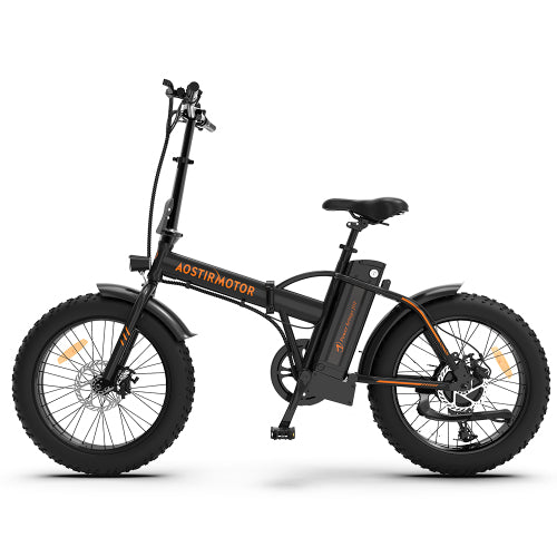 Aostirmotor A20 Foldable Electric Bike 20 Inch Fat Tire With 500W Motor And 36V 13Ah Removable Lithium Battery