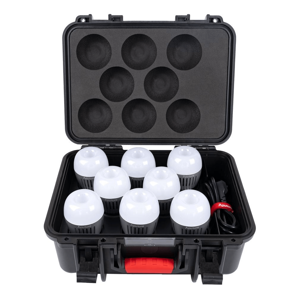 Aputure Accent B7C Rgbww Led 8-Light Kit With Charging Case