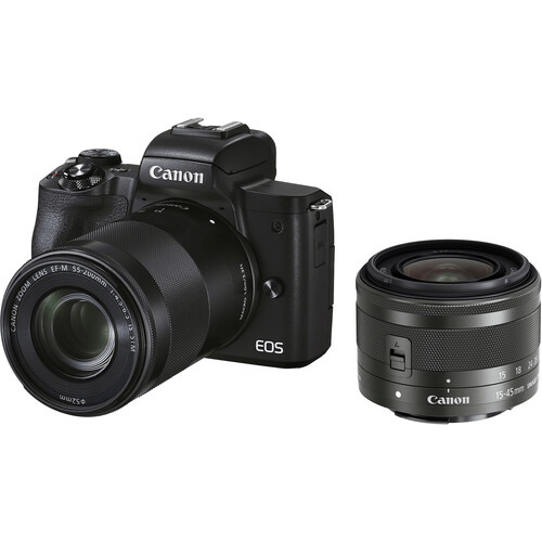 Canon Eos M50 Mark Ii (Black) + Ef-M 15-45Mm & Ef-M 55-200Mm Is Stm Bundle