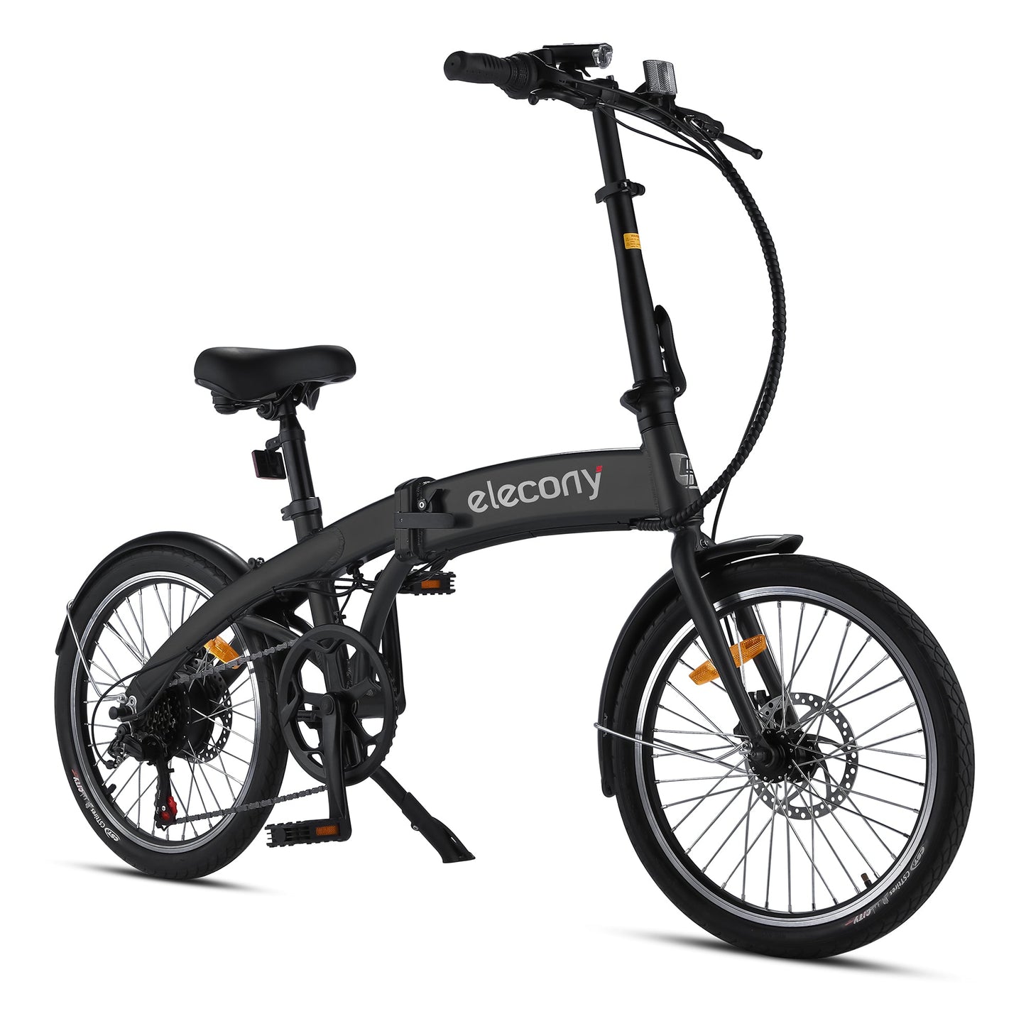 Elecony 20 Inch Folding Electric Bicycle Shimano Accessories, Electric Bicycles For Adults