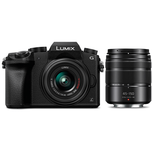 Panasonic Lumix Dmc-G7 Mirrorless Micro Four Thirds Digital Camera With 14-42Mm And 45-150Mm Lenses (Black)