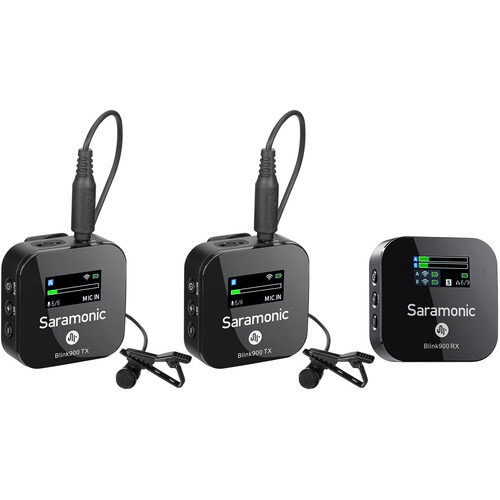 Saramonic Blink 900 B2 2-Person Digital Camera-Mount Wireless Omni Lavalier Microphone System (2.4 Ghz, Black)
