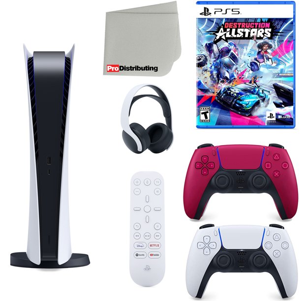 Sony Playstation 5 Digital Version (Sony Ps5 Digital) With Cosmic Red Extra Controller
