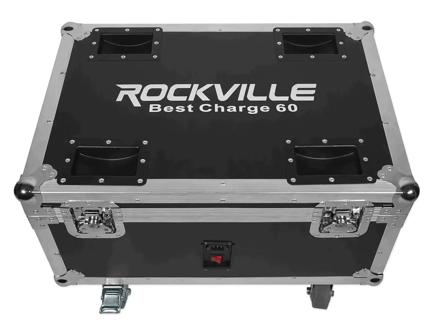 Rockville BEST PACK 60 6) White Rechargeable Wireless DJ Up-Lights+Charging Case