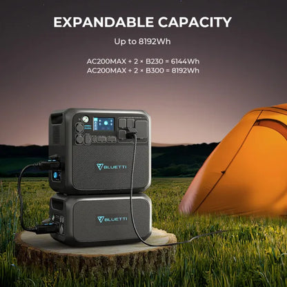 BLUETTI AC200MAX 2200W Power Station Solar Generator 2048Wh LiFePO4 Battery MPPT