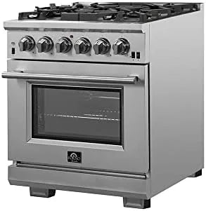 FORNO Capriasca Full Gas 30" Inch. Freestanding Range with 5 Sealed Burners Cooktop - 4.32 Cu.Ft. Gas Convection Oven Capacity