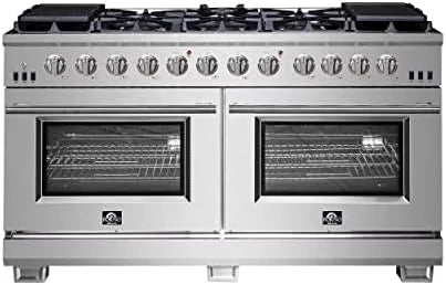 FORNO Capriasca Full Gas 60" Inch. Freestanding Range with 10 Sealed Burners Cooktop - 8.64 Cu.Ft