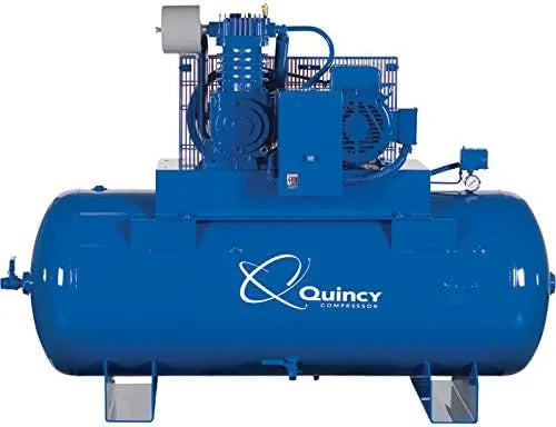 Quincy QT-10 Splash Lubricated Reciprocating Air Compressor - 10 HP, 230 Volt, 3 Phase, 120 Gallon Horizontal