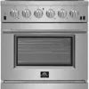 FORNO Capriasca Full Gas 30" Inch. Freestanding Range with 5 Sealed Burners Cooktop - 4.32 Cu.Ft. Gas Convection Oven Capacity