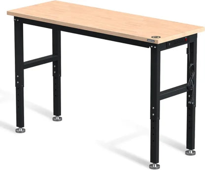 WORKPRO 60" Adjustable Workbench, Rubber Wood Top Heavy-Duty Workstation, 2000 LBS Load Capacity Pack of 10