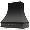 Riley & Higgs Curved Front Unfinished Range Hood Cover With Decorative Molding - Wall Mounted (Black, 48 W X 48 H inches)
