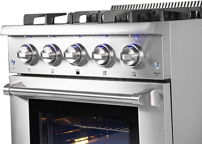 Thor Kitchen 30 inch Freestanding Pro-Style Professional Gas Range with 4.2 cu. ft, 4 Burners