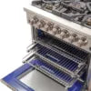 FORNO Capriasca Full Gas 30" Inch. Freestanding Range with 5 Sealed Burners Cooktop - 4.32 Cu.Ft. Gas Convection Oven Capacity