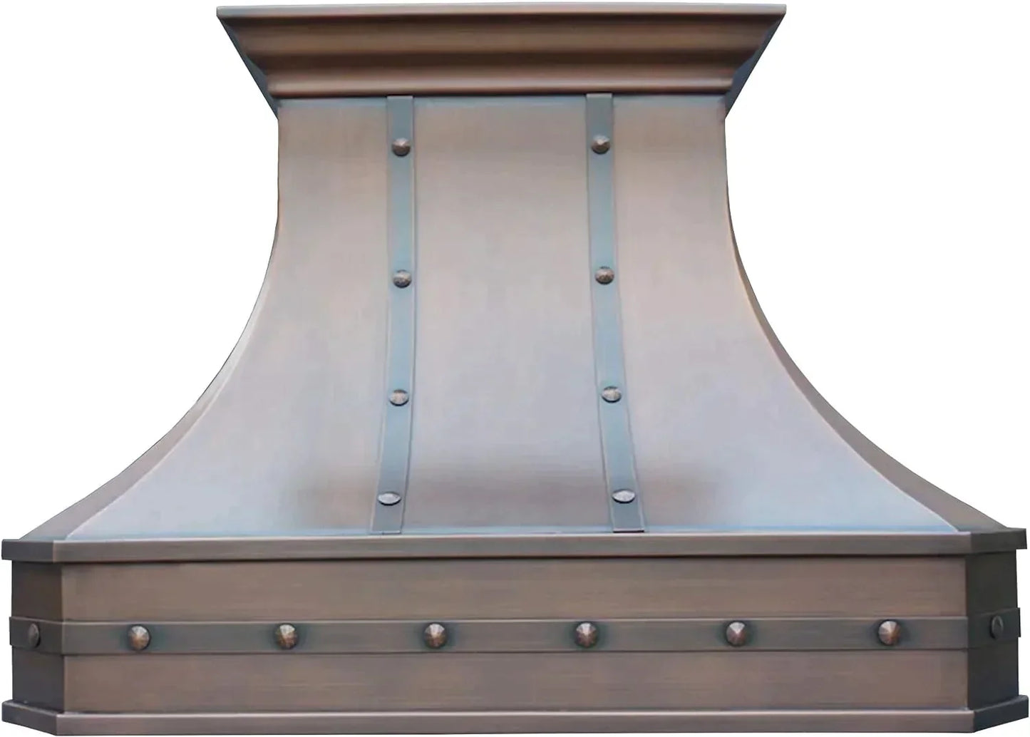 SINDA Custom Copper Range Hood Made from 99.9% Pure Virgin Copper with High CFM Vent, High CFM Fan Motor, LED Lamps & Baffle Filter, 36"W x 27"H