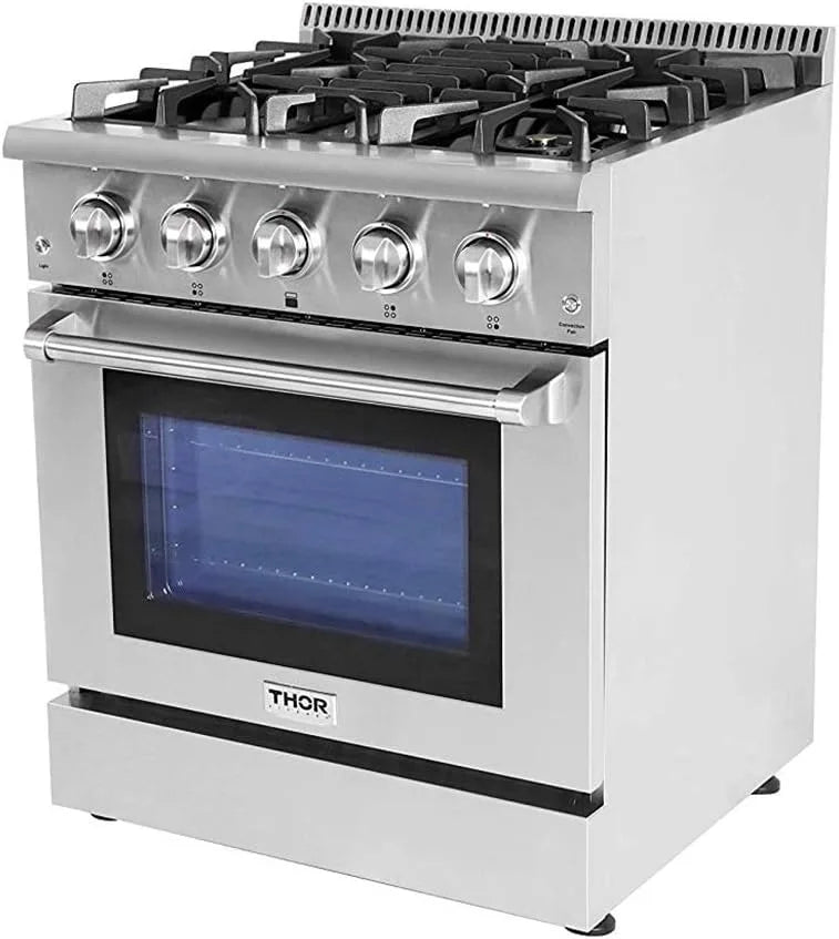 Thor Kitchen 30 inch Freestanding Pro-Style Professional Gas Range with 4.2 cu. ft, 4 Burners