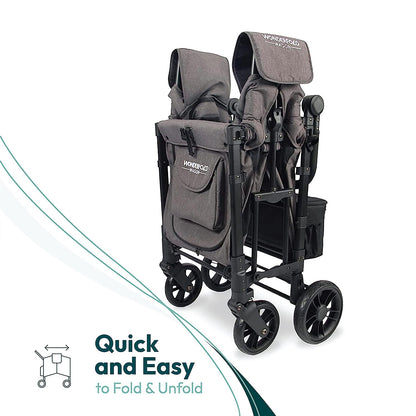 Wonderfold W2 Elite Double Stroller Wagon Gray