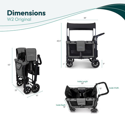Wonderfold W2 Elite Double Stroller Wagon Gray