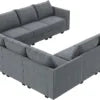 HONBAY Modular Sectional Sofa Sleeper Couch, Oversized Sectional Sofa