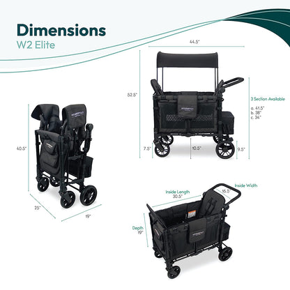 Wonderfold W2 Elite Double Stroller Wagon Black