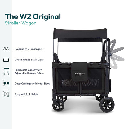 Wonderfold W2 Elite Double Stroller Wagon Black