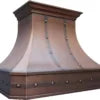 SINDA Custom Copper Range Hood Made from 99.9% Pure Virgin Copper with High CFM Vent, High CFM Fan Motor, LED Lamps & Baffle Filter, 36"W x 27"H