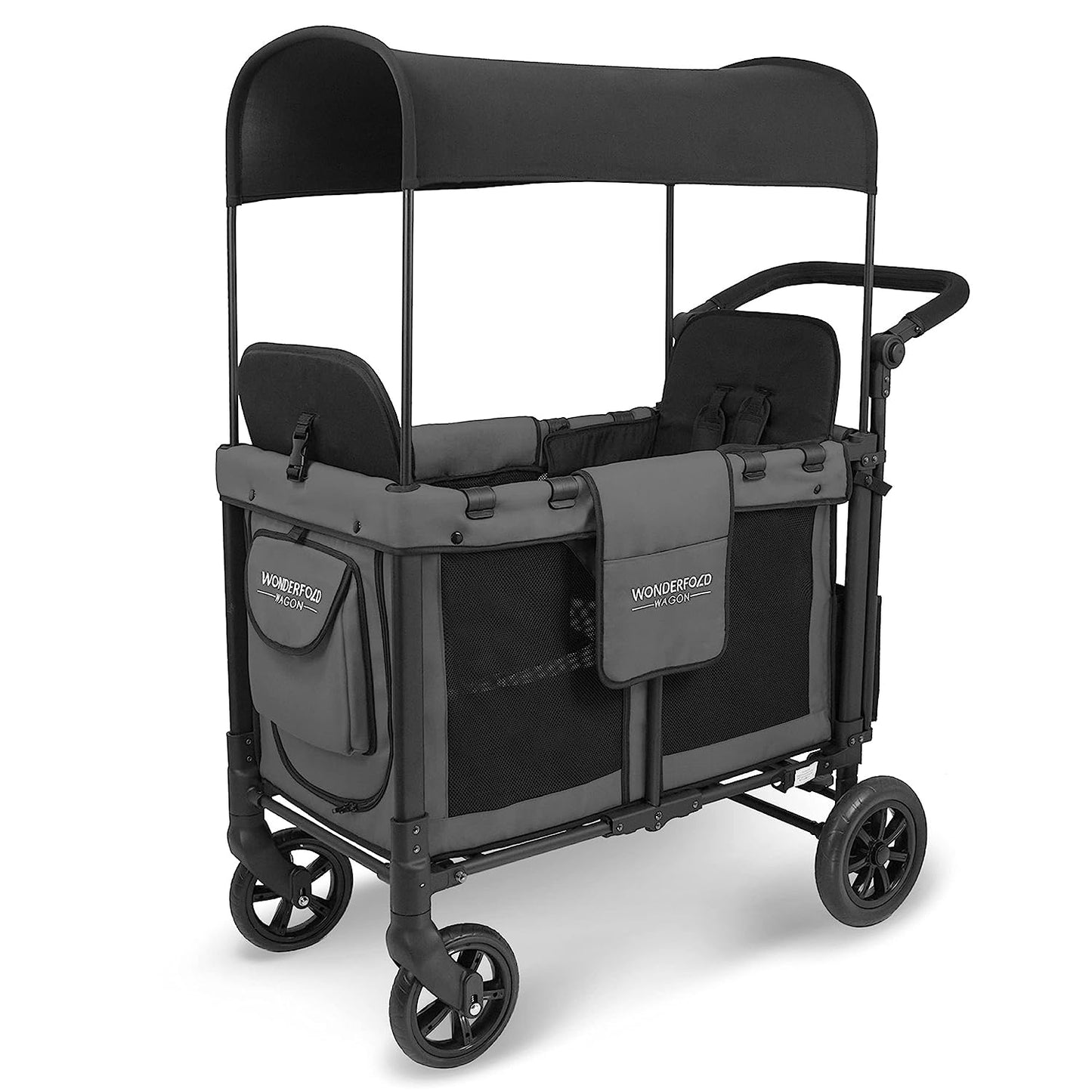 Wonderfold W2 Elite Double Stroller Wagon Gray