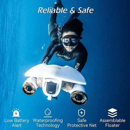 sublue WhiteShark Mix Pro Smart Underwater Scooter with Smartphone Case Mount/Camera Mount, 2 Gear Speed Switch, Dual Motor 40M