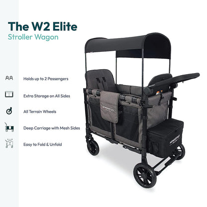 Wonderfold W2 Elite Double Stroller Wagon Gray