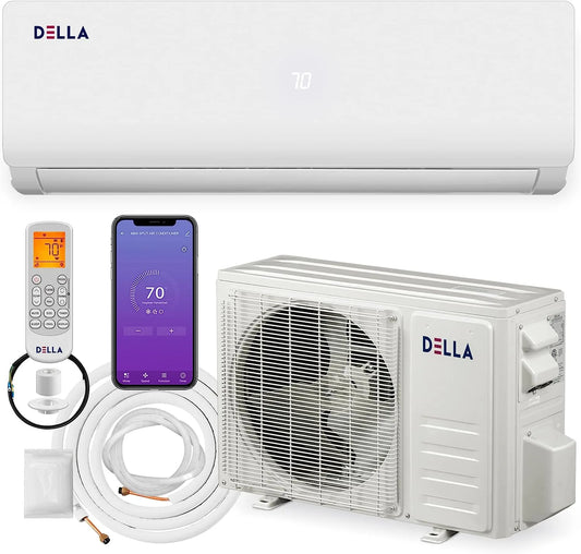 DELLA 9000BTU Wifi Enabled 19 SEER2 Cools Up to 400 Sq.Ft Energy Efficient Mini Split Air Conditioner