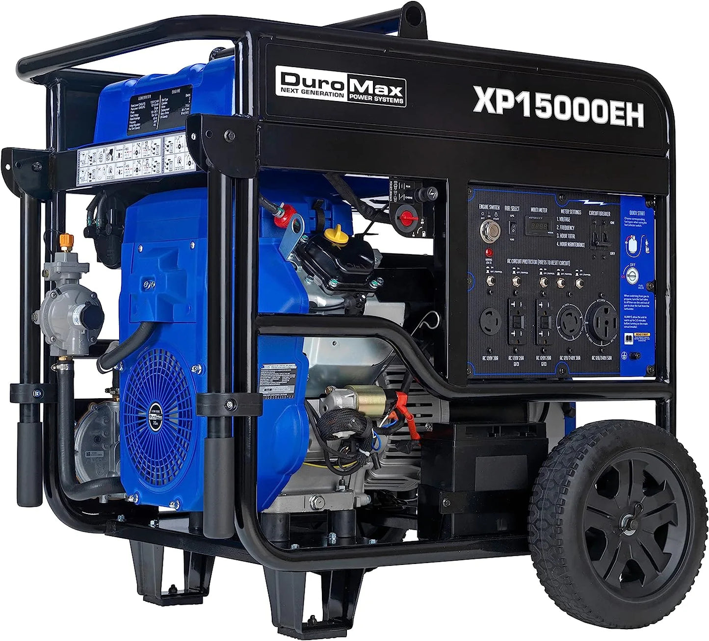 DuroMax XP15000EH Dual Fuel Portable Generator-15000 Watt Gas or Propane Powered Electric Start-Home Back Up