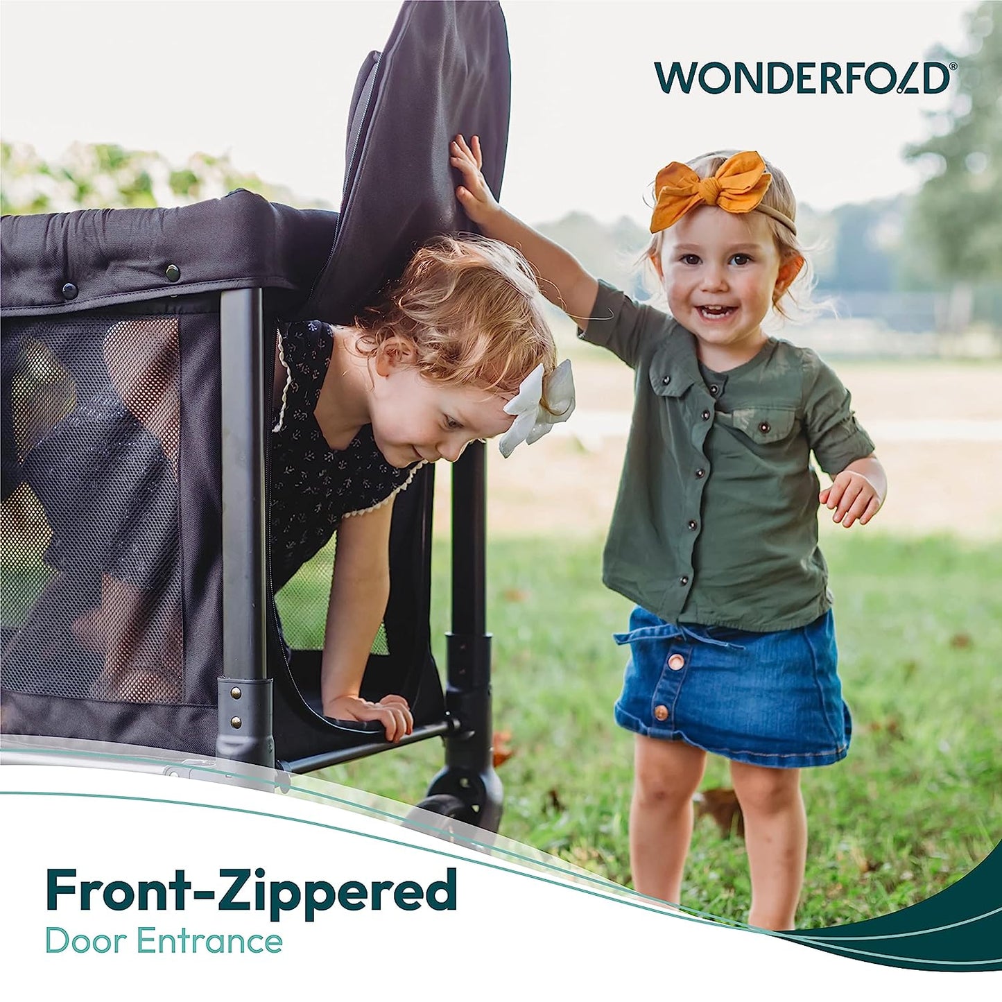 Wonderfold W2 Elite Double Stroller Wagon Gray