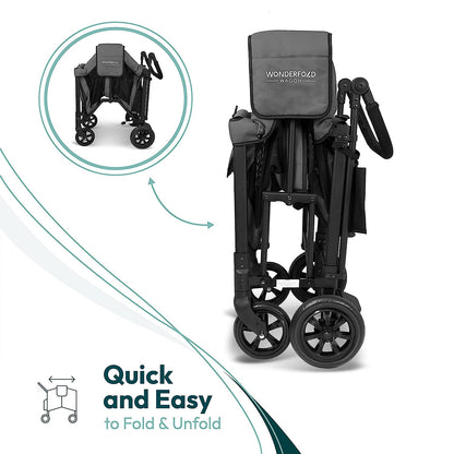 Wonderfold W2 Elite Double Stroller Wagon Gray