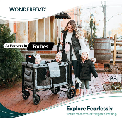 Wonderfold W2 Elite Double Stroller Wagon Black