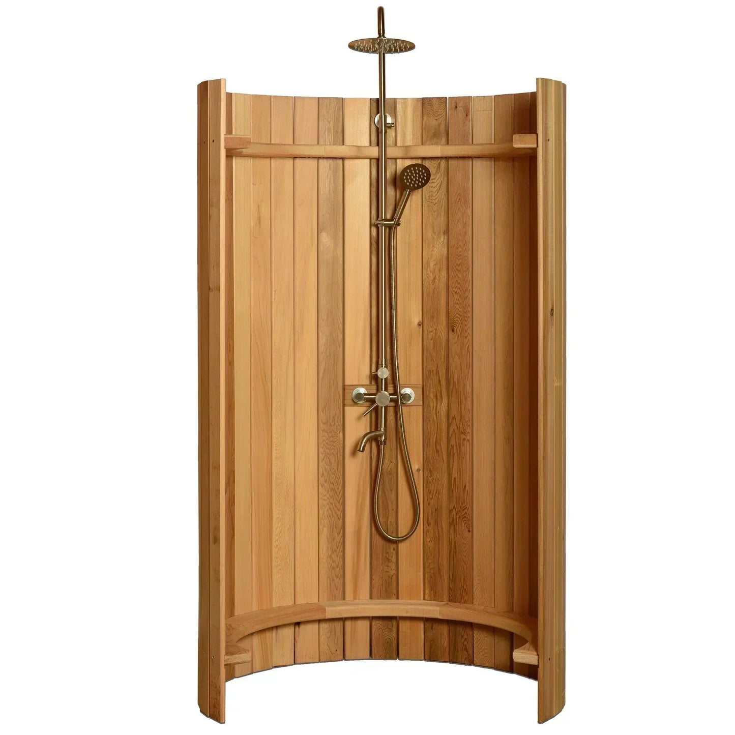 Almost Heaven Huntington 6 Person Canopy Outdoor Barrel Sauna &  Almost Heaven Ellipse Outdoor Shower