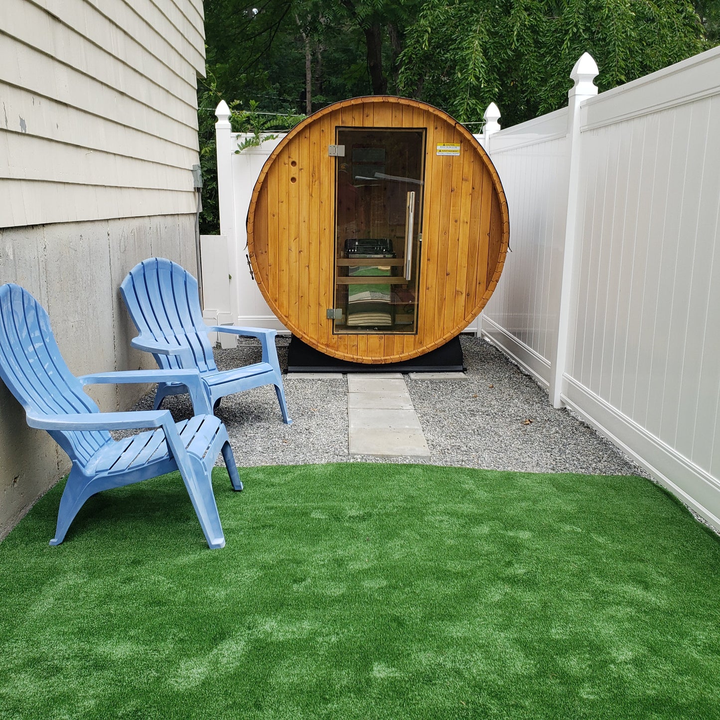 Almost Heaven Salem 2 Person Barrel Sauna &  Almost Heaven Ellipse Outdoor Shower