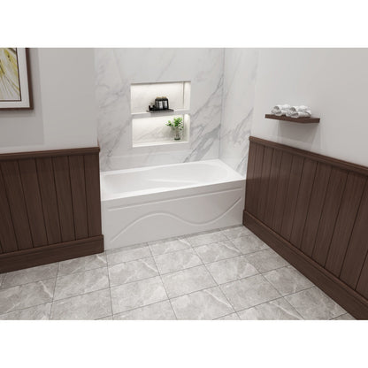 Aqua Eden Vtap603216L Alcove Bathtub 59-13/16 In. L X 32 In. W X 20-1/4 In. H