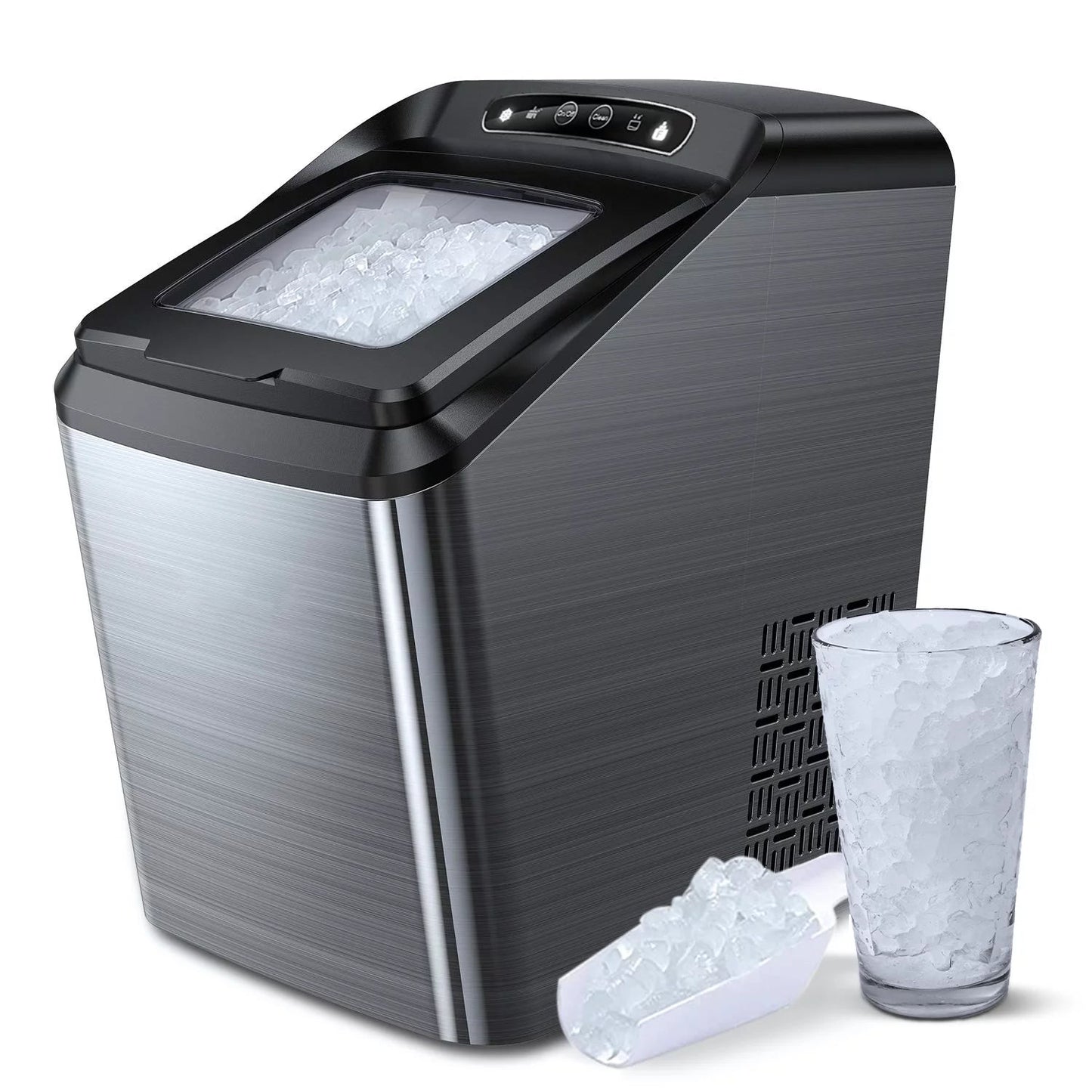 AICOOK Nugget Ice Maker For Countertop, Sonic Ice Maker Machine