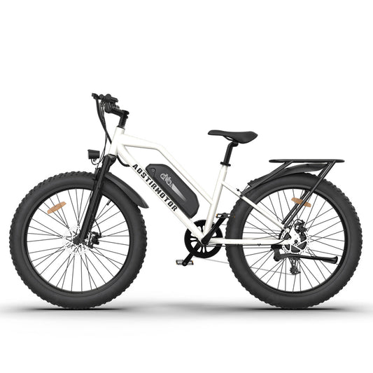 Aostirmotor G07-G Electric Bike 750W 48V 13Ah Fat Tire Ebike With Rack And Fender For Girls And Adults.