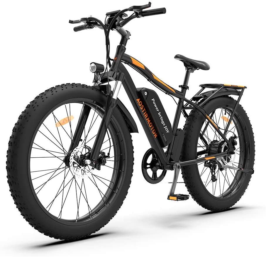 Aostirmotor S07-P Electric Mountain Bike, 750W Motor&48V 13Ah Battery 26 * 4.0 Inch Fat Tire Ebike