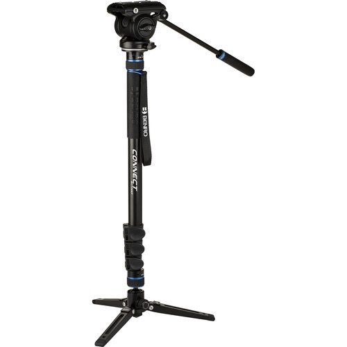 Benro #3 Mco38Af Aluminium Monopod With Flip Locks, 3-Leg Base, And S4Pro Video Head