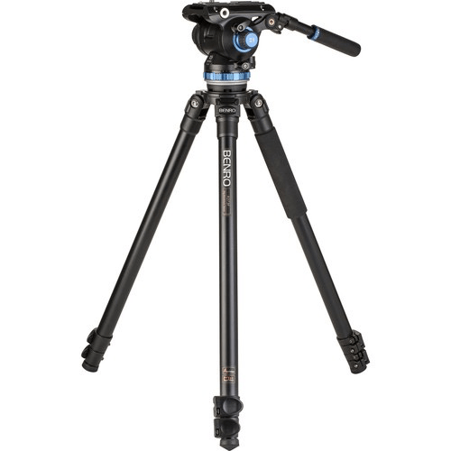 Benro A373F Aluminum Single Tube, S8Pro Head - 75Mm Half Ball Adapter, 3-Leg Sections