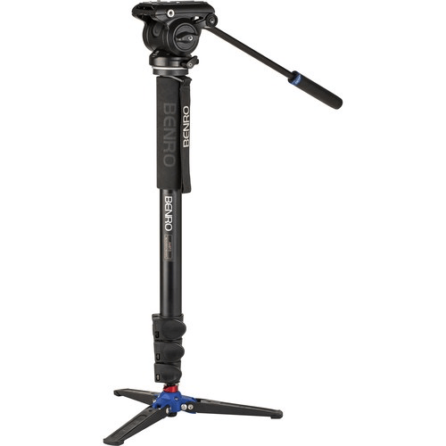 Benro A48T Classic Aluminum Monopod With Flip Locks, 3-Leg Base, And S4Pro Video Head