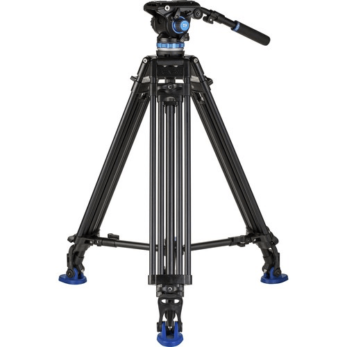 Benro A573T Dual-Tube Aluminium Video Tripod, S6Pro Head-75Mm Half Ball Adapter, 3 Leg Sections. Twist Loc