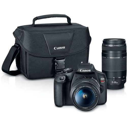 Canon Eos Rebel T7 Dslr Camera With 18-55Mm And 75-300Mm Lenses