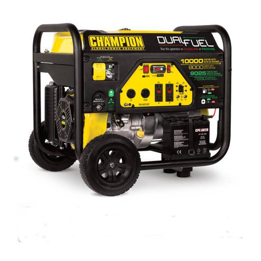 Champion Power Equipment 10,000/8,000 Watt Dual Fuel Portable Generator with Electric Start