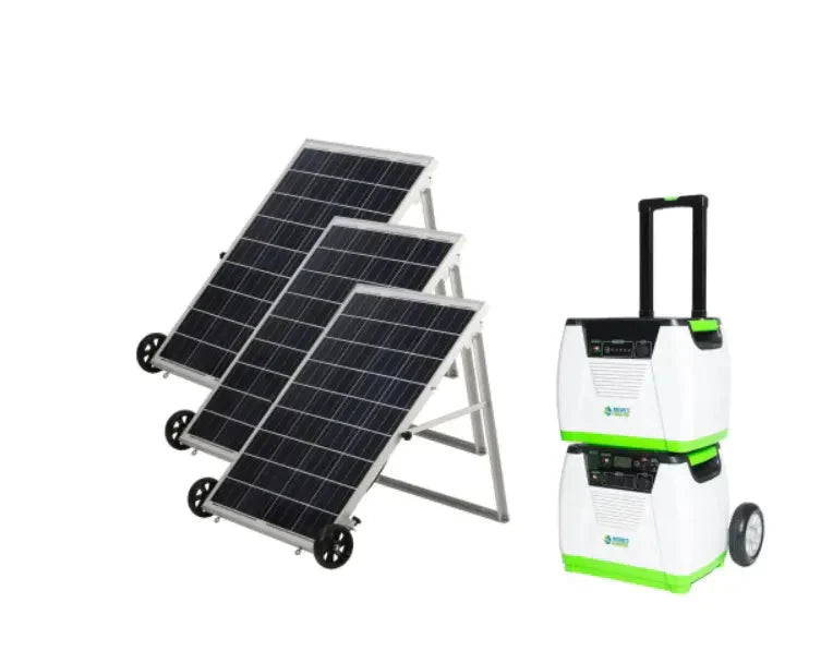 1800-Watt/2880W Peak Push Button Start Solar Powered Portable Generator with Power Pod and Three 100W Solar Panels