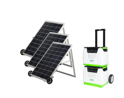 1800-Watt/2880W Peak Push Button Start Solar Powered Portable Generator with Power Pod and Three 100W Solar Panels