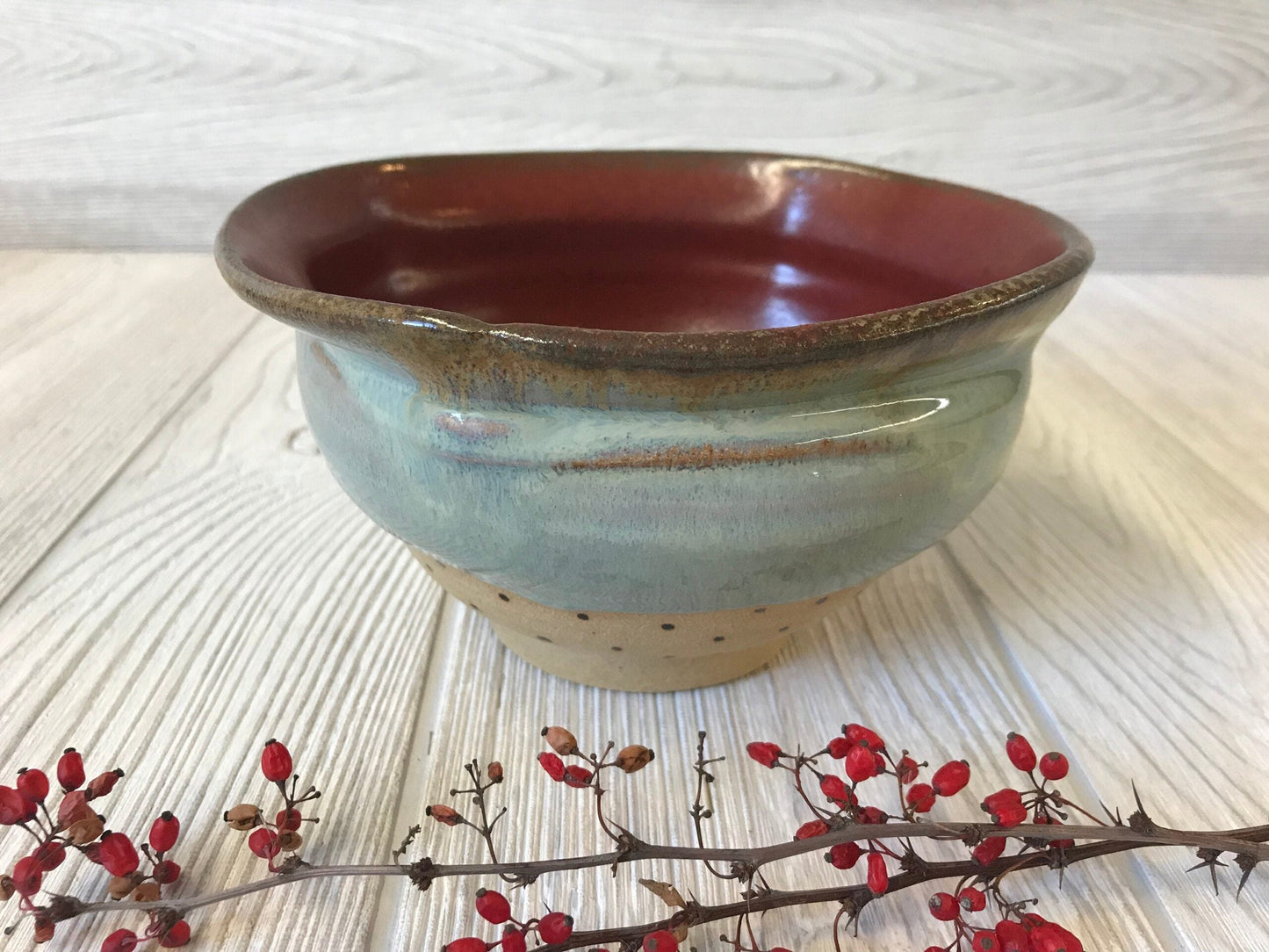 Handmade Serving Bowl - Altered Bowl