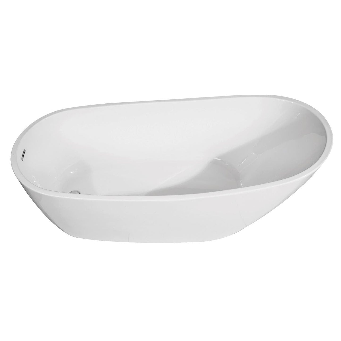 Aqua Eden Vtrs542827 54-Inch Acrylic Single Slipper Freestanding Tub With Drainwhite