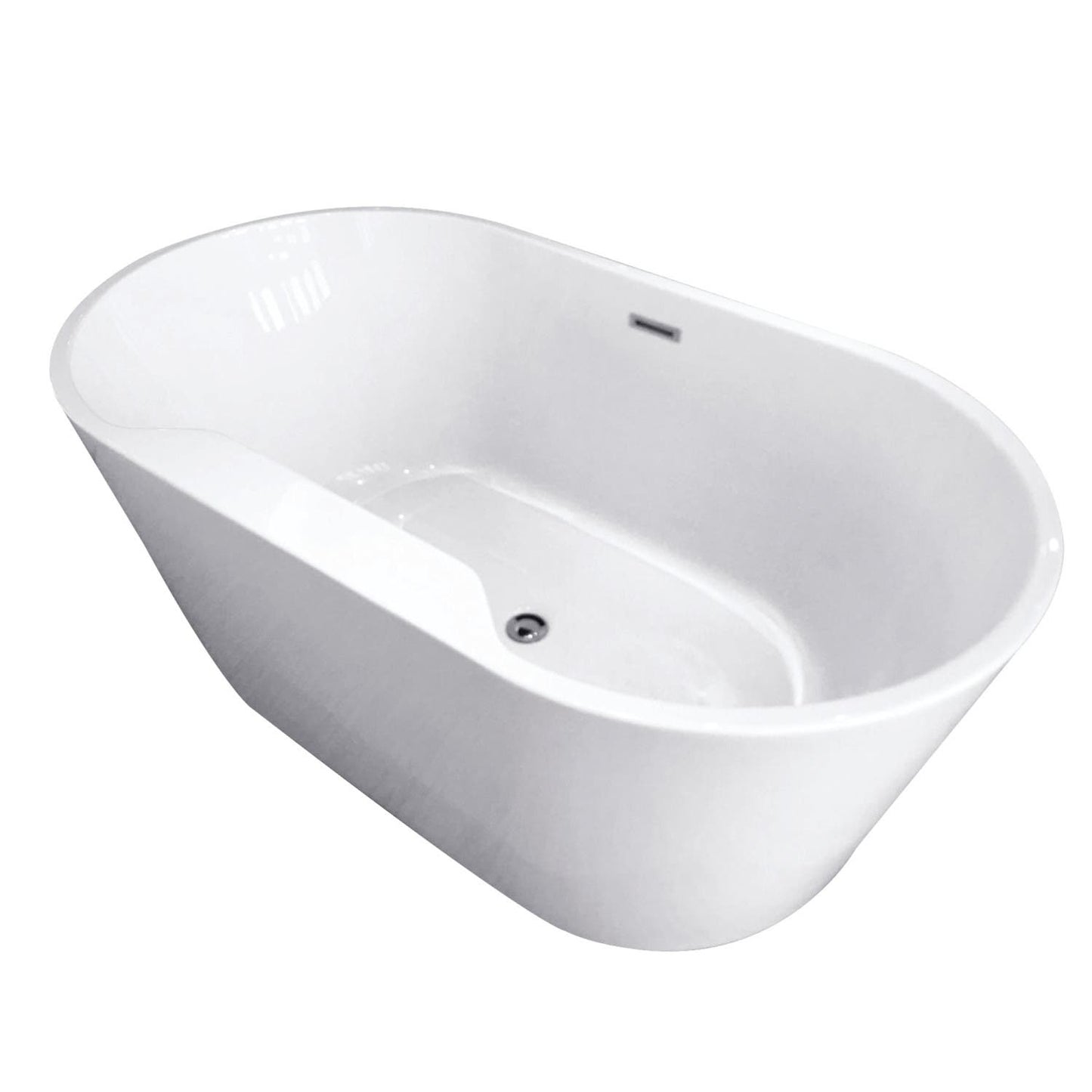Aqua Eden Vtde563224 56-Inch Acrylic Freestanding Tub With Drain